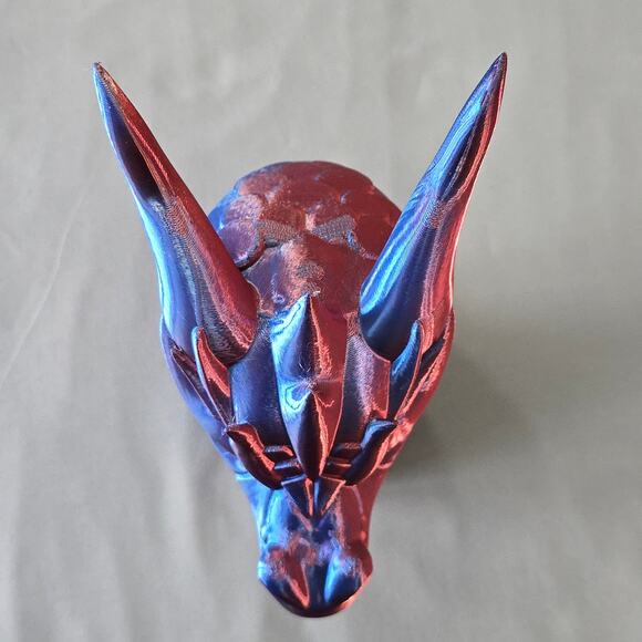 Dragon Headphone Stand Metallic Blue Red Spiny Texture Functional Fantasy Office - Picture 3 of 11